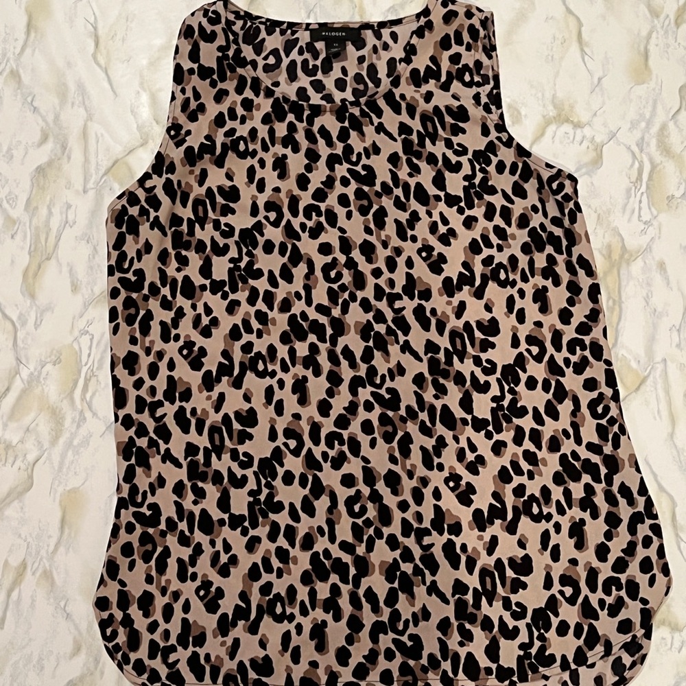Halogen Leopard Tank Top XS
